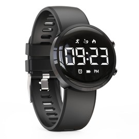 Kids Digital Pedometer Watch, Non-Bluetooth Fitness Tracker Watch, Steps Counter, Alarm Clock, Stopwatch, Gift for Children Teens Girls Boys(Black)