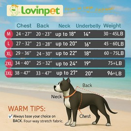 LovinPet Pitbull Pajamas for Dogs, Spun Polyester Stretch Jersey Knit Pjs, Orange Print, Wound Care and Post Surgery Shirt, UV Protection, Pet Anxiety Relief Shirt, Large Dog Onesies, Blue White M