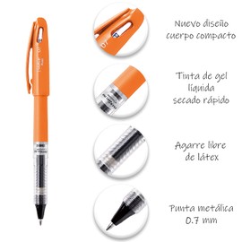 Pentel BL117FF-A Bolígrafo Energel Tradio Naranja 0.7 mm T/Negra