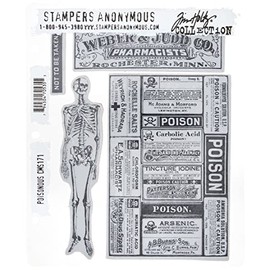 Stampers Anonymous CMS-171 Tim Holtz Cling Rubber Stamp Set, Poisonous