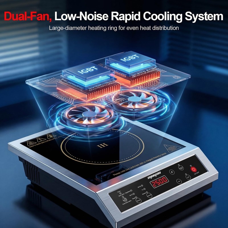 Portable Induction Cooktop, 2500W Commercial Countertop Single Burner