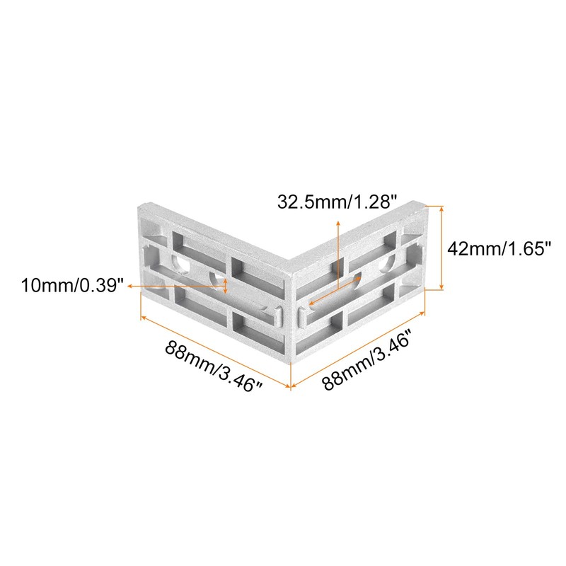 sourcing map 4Pcs Inside Corner Bracket Gusset, 88x88x42mm 4590 Angle