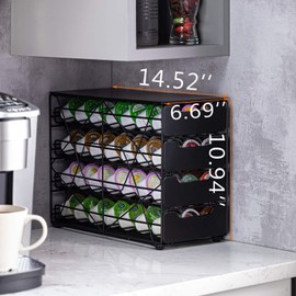 Rice rat k cup Holders for Counter Small for Keurig k-cup Holder for mr Coffee for Tea (84 pods-4 tiers)