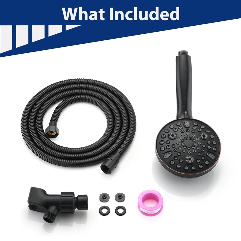 High Pressure 10 Setting Handheld Shower Head, 5" Detachable Showerhead