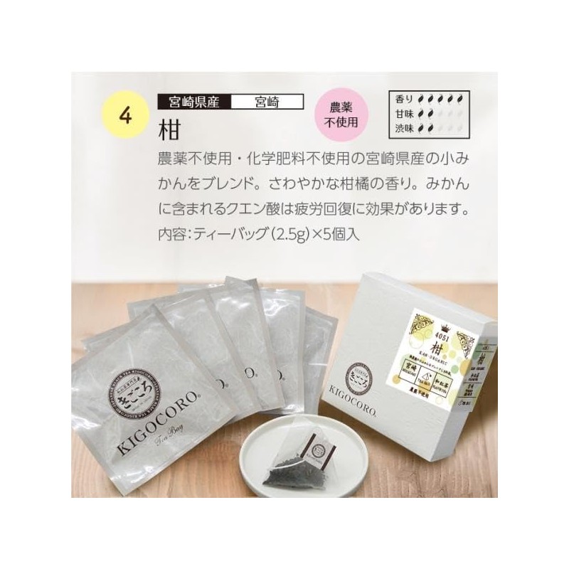 Kigokoro Japanese Tea & Confectionery Gift Box of 6 (Lemongrass,