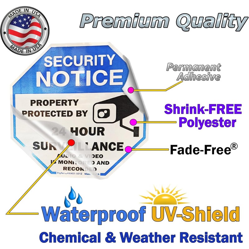 Psyfer Fade-Free UV Security Window Stickers 6 Pack 2⅝ Inch