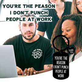 Funny Gifts for Coworkers Work Bestie Gifts for Women Men Colleague Christmas Birthday Gifts for Women Men Friendship Keychain Gift for Him Her Coworker Keychain Engraved Gift