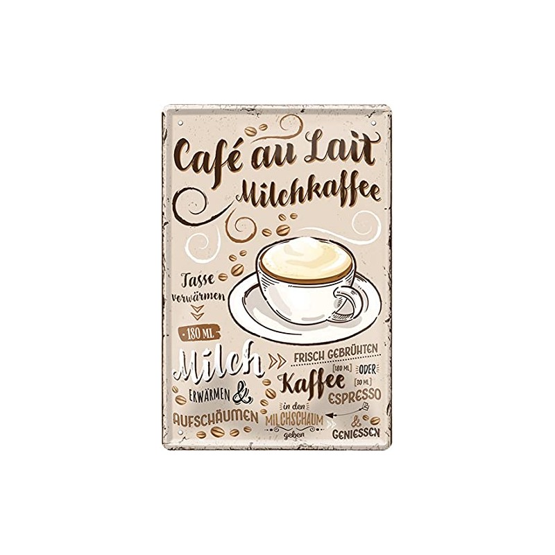 Coffee Varieties Preparation Recipe Retro Decorative Tin Sign Coffee Bar