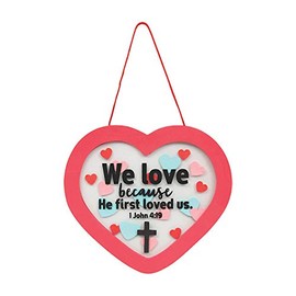 1 JOHN 4:19 HEART SIGN CK - Craft Kits - 12 Pieces