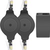 NECABLES 2+1Pack 2pcs Retractable Phone Cord for Landline 4ft Auto