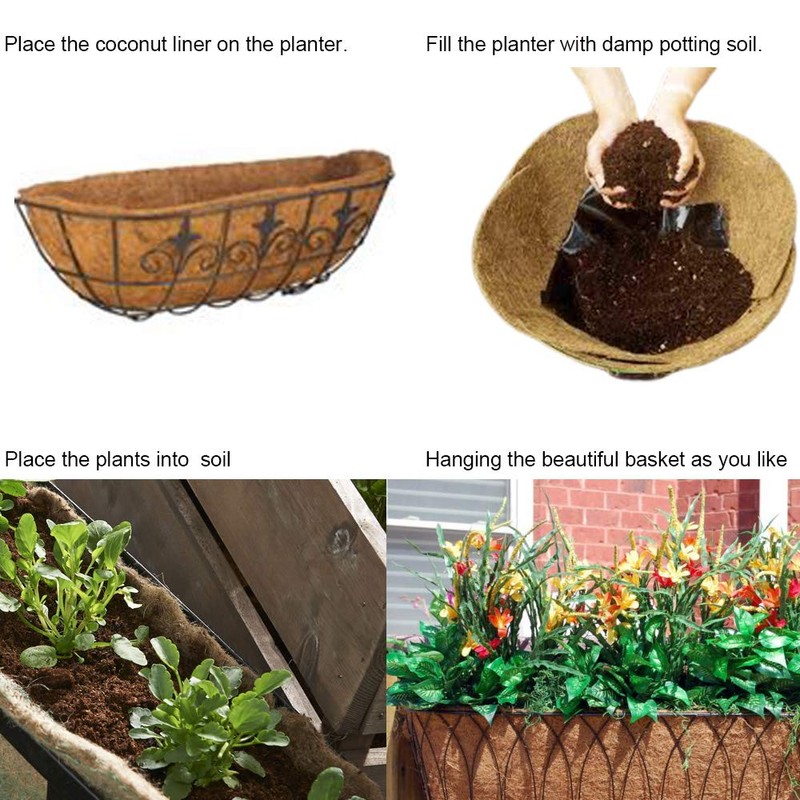 Frillybutts Trough Coconut Liners for Planters Horse Trough Coco Liners