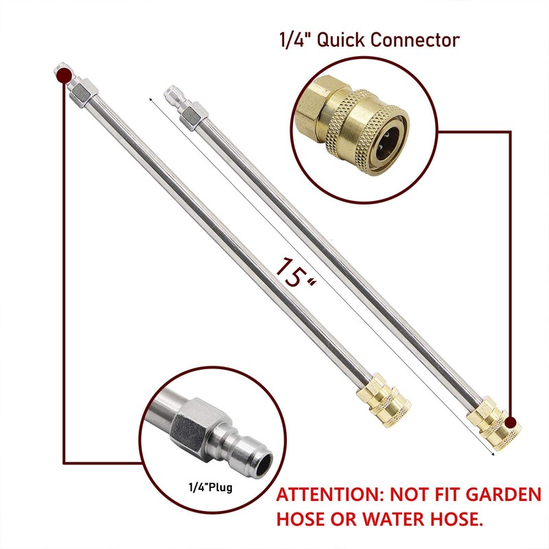 Biswing 15" Pressure Washer Stainless Steel Surface Cleaner with 3