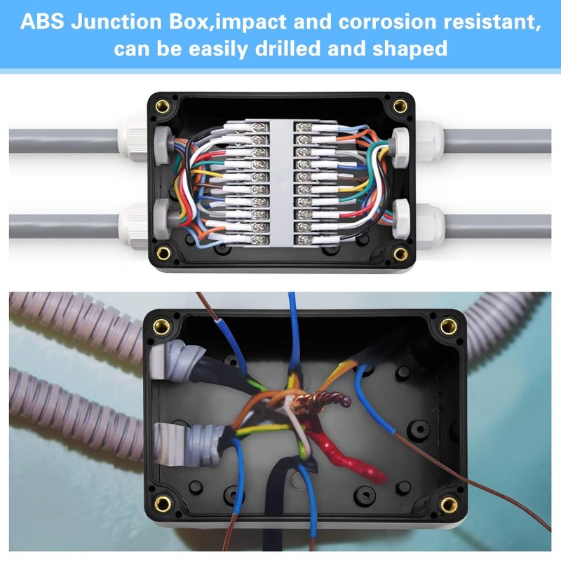 ADERTOS 4 x Plastic Housing IP65 Waterproof Junction Boxes Distribution