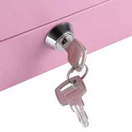Caja de Seguridad Pequeña con Cerradura de Acero, Minimoneda de Dinero en Efectivo, Portátil para el Hogar y la Oficina (pequeño rosa)