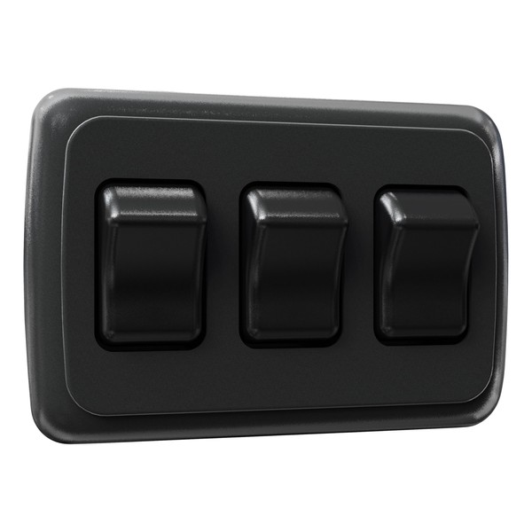 Leisure LED Contemporary Triple SPST On-Off Switch with Bezel, 12-Volt,