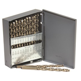 Viking Drill and Tool 68420 Type 240-D 135 Degree Split Point Cobalt Jobber Gold Finish Drill Set (60 Piece)