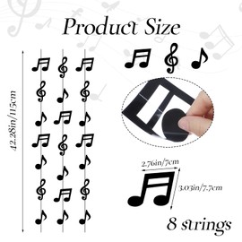 Ymapinc 8pcs Music Themed Party Decorations,Music Decor Banner Musical Notes Hanging Decorations for Wedding Baby Shower Birthday Party Bachelorette Supplies