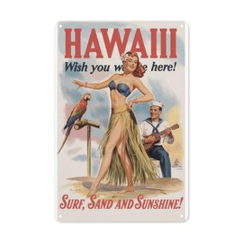 Tropical Romance Tin Sign 8X12IN Retro Metal Wall Art for Tiki Bar, Beach Cottage & Luau Party Decor