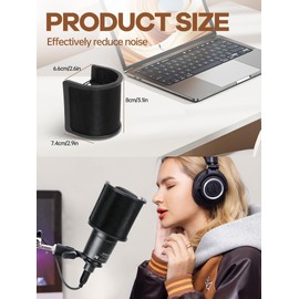 Mic Pop Filter for AT2020 - YOUSHARES [ Upgraded Three Layers ] Microphone Windscreen Mask Shield Compatible with AT2020 USB Gaming Microphone, Suitable for 35 mm to 50 mm Microphone