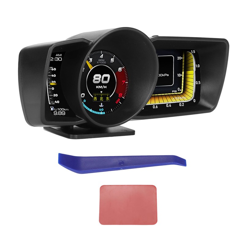 Car HUD OBDII GPS 3 LCD Screen Overspeed Alarm Multifunction