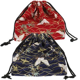 ABOOFAN Cotton Lunch Bag Gold Embroidery Reusable Bento Lunch Box Bag for Storage and Lunch