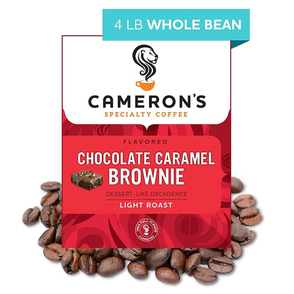 Cameron's Coffee Roasted Whole Bean Coffee, Flavored, Chocolate Caramel Brownie, 4 Pound