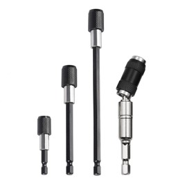 Pack of 4 Bit Holder, Bit Extension and Flexible Bit Holder, Magnetic 1/4 Inch Drywall Bit, Hex Shank, Magnetic Drill Extension for Cordless Screwdrivers