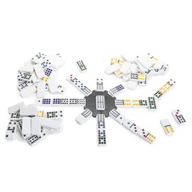Family Traditions Double 12 Dominoes Tin, Crystalline Dominoes
