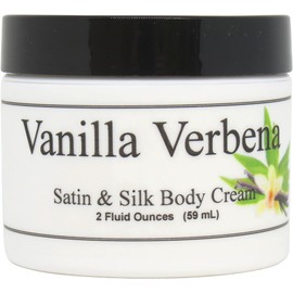 Eclectic Lady Vanilla Verbena Satin and Silk Cream, Body Cream, Body Lotion, 2 oz - Shea Butter, Aloe, Silk Amino Acids, Vitamin E, Phthalate-Free, Handcrafted in USA - Perfect For Women