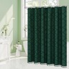 Craidlela Boho Dark Green Woven Fabric Shower Curtain with Tassel