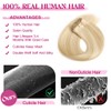 POGINJA Clip in Hair Extensions Real Human Hair, Remy Human