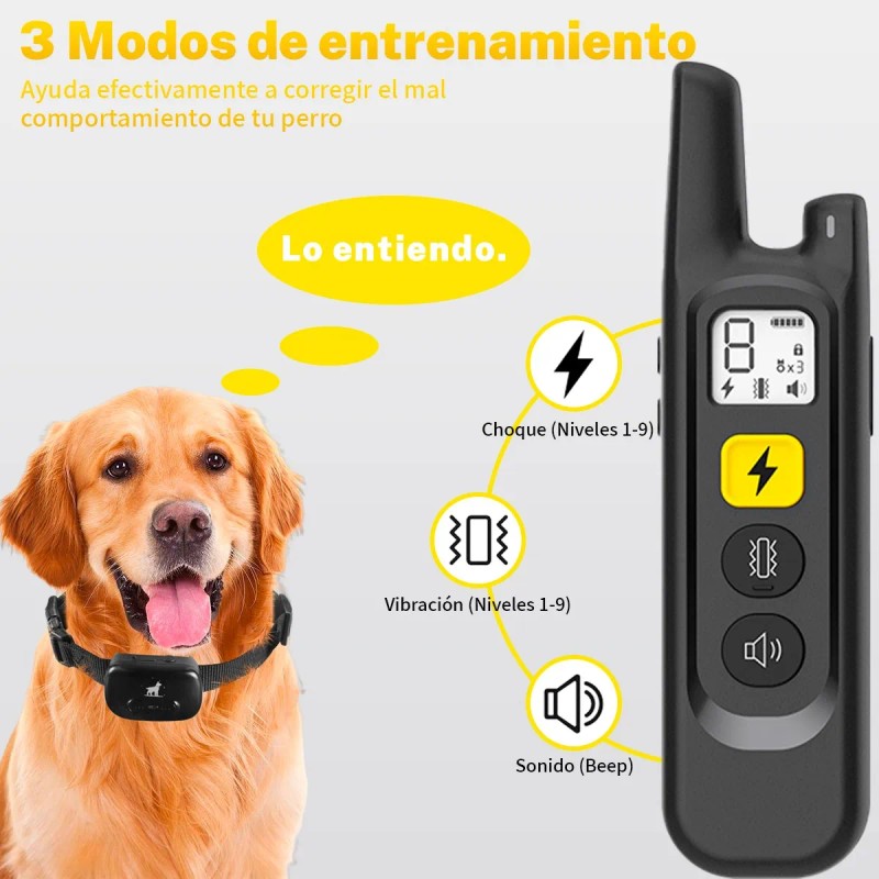 Collar Eléctrico Para De Adiestramiento Perros Color Negro