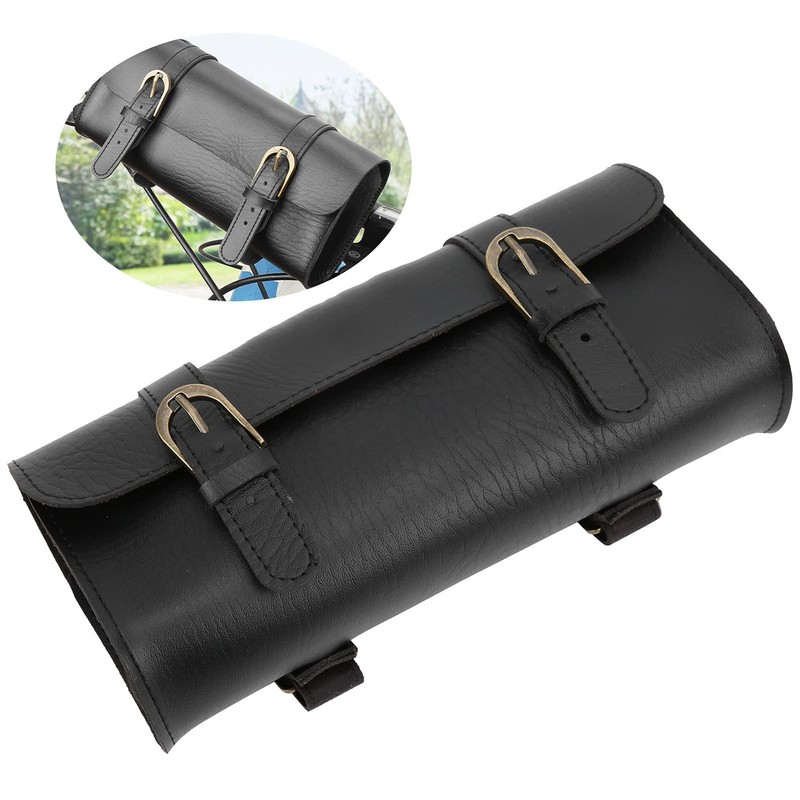 VGEBY Vintage Bike Bag, PU Leather Classic Handlebar Saddle Cycling