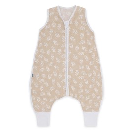 emma & noah Baby Sleeping Bag with Feet, 0.5 TOG, Muslin Sleeping Bag with Legs for Summer, 100% Organic Cotton, Oeko-Tex Certified, Stamp Bag for Newborns (Floral Sand, 70 cm)