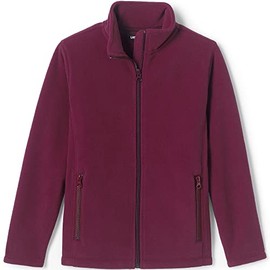 Lands' End School Uniform Kids Coed Midweight Fleece Jacket Burgundy Kids Large
