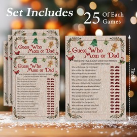 Baby Shower Game, Christmas Gender Reveal Party Supplies, Christmas Mommy Or Daddy Game Kit, Santa Baby Shower Activity Decorations, Xmas Baby Shower Gifts Favors, 25 Winter Game Cards Included -02