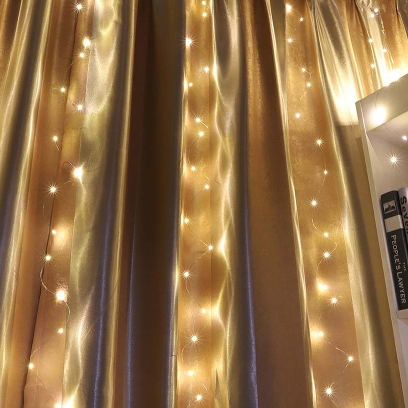 22m String Lights Solar Copper Wire 200LEDs Remote Control Lamp