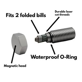 Fake ALUMINUM Bolt Container Stash Geocache Hidden Magnetic Cache (2 PACK) Waterproof Rust Proof (Nut Screw Diversion Safe Hidden Storage Space Cash Small Valuables, Secret Container, Realistic Decoy)