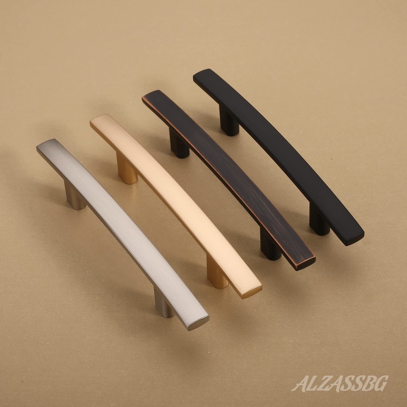 Alzassbg 10 Pack Matt Black Cabinet Pulls, 3 Inch(76mm) Hole