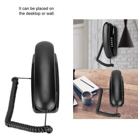Serounder Corded Landline Phone, Wired Desktop Fixed Telephone with Last Number Redial, Flash/Mute Function, Big for Home Office Kitchen(Black)