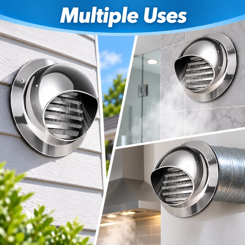 Stainless Steel Round Air Vent Grille – Wall & Ceiling