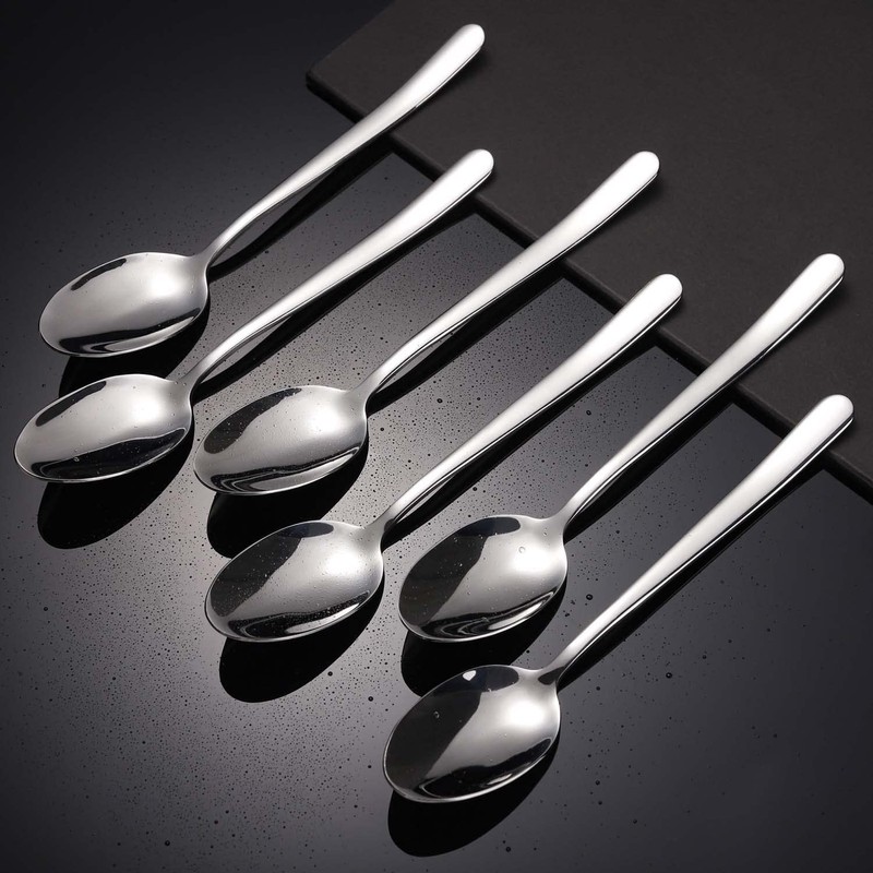 Soup Spoons Stainless Steel Set of 6 Heavy Duty Silverware