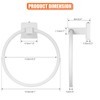YUET Wall Mounted Towel Ring Rail Bar Bath Holder Hanger