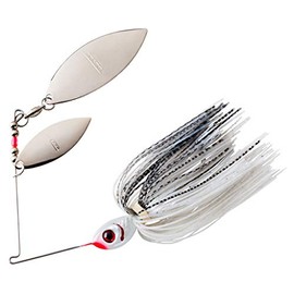 BOOYAH Blade Spinner-Bait Bass Fishing Lure, Silver Shad, Double Willow (3/8 oz)