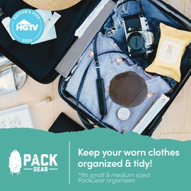 Pack Gear Travel Laundry Hamper, Odor Eliminator, Resistant Cloth, Pair with Pack Gear Hanging Travel Organizers