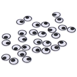 YYlingx 30PCS Black/White Eye Shape Embroidered Patch Iron on Sew on Cartoon Embroidered Patches for T-Shirt, Jeans, Shoes, Bags, Clothes Accessories