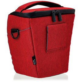 CULLMANN - 90342 - Malaga Action 200 Kameratasche mit Tragegurt, rot - Innenmaße 160x170x100mm - passend für DSLR-Kameras mit Objektiv - Colttasche