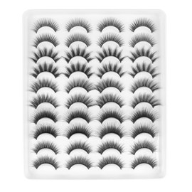 False Eyelashes 3D Artificial Eyelashes Natural Fake Lashes 5 Different Styles 20 Pairs Reusable Soft Natural Eyelashes Long Thick Dramatic and Short Mink Eyelashes by Glowing win