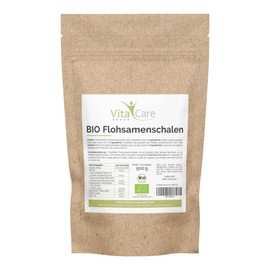 VitaCare Organic psyllium husks ground, 500 g psyllium seeds in premium quality with 99% purity, high fibre, vegan and gluten-free, 500 g bag