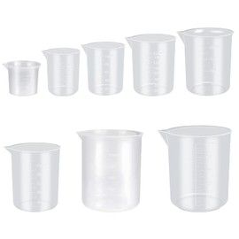 Measuring Cup Set, 8 Pieces Mini Measuring Cups, Measuring Cups 25 ml, 50 ml, 100 ml, 150 ml, 200 ml, 250 ml, 300 ml, 500 ml, Precision Heat Resistant Measuring Cups with Scale, for Laboratory
